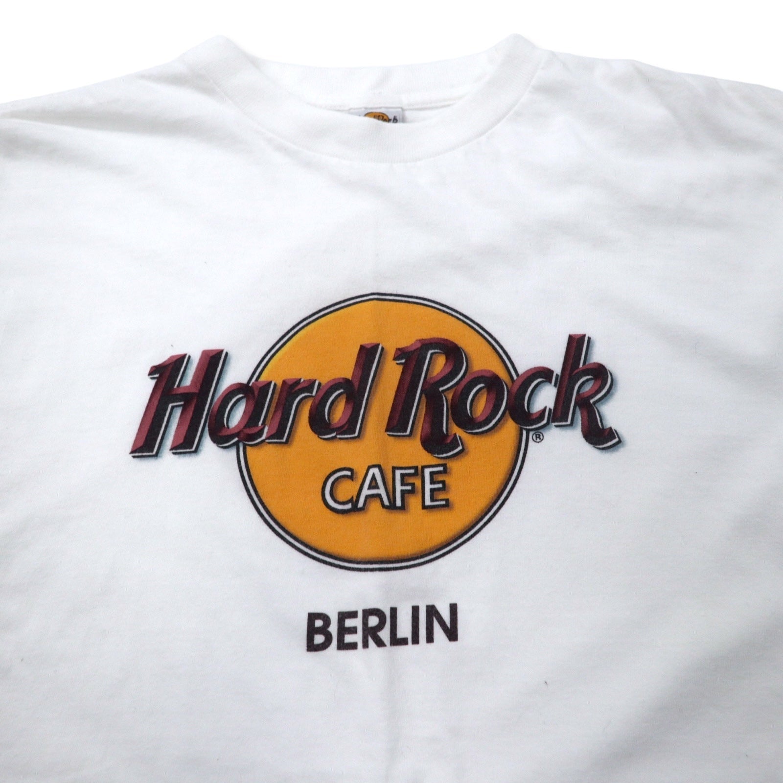 T-shirt Hard Rock CAFE stampa logo XL bianca cotone taglia grande BERLINO