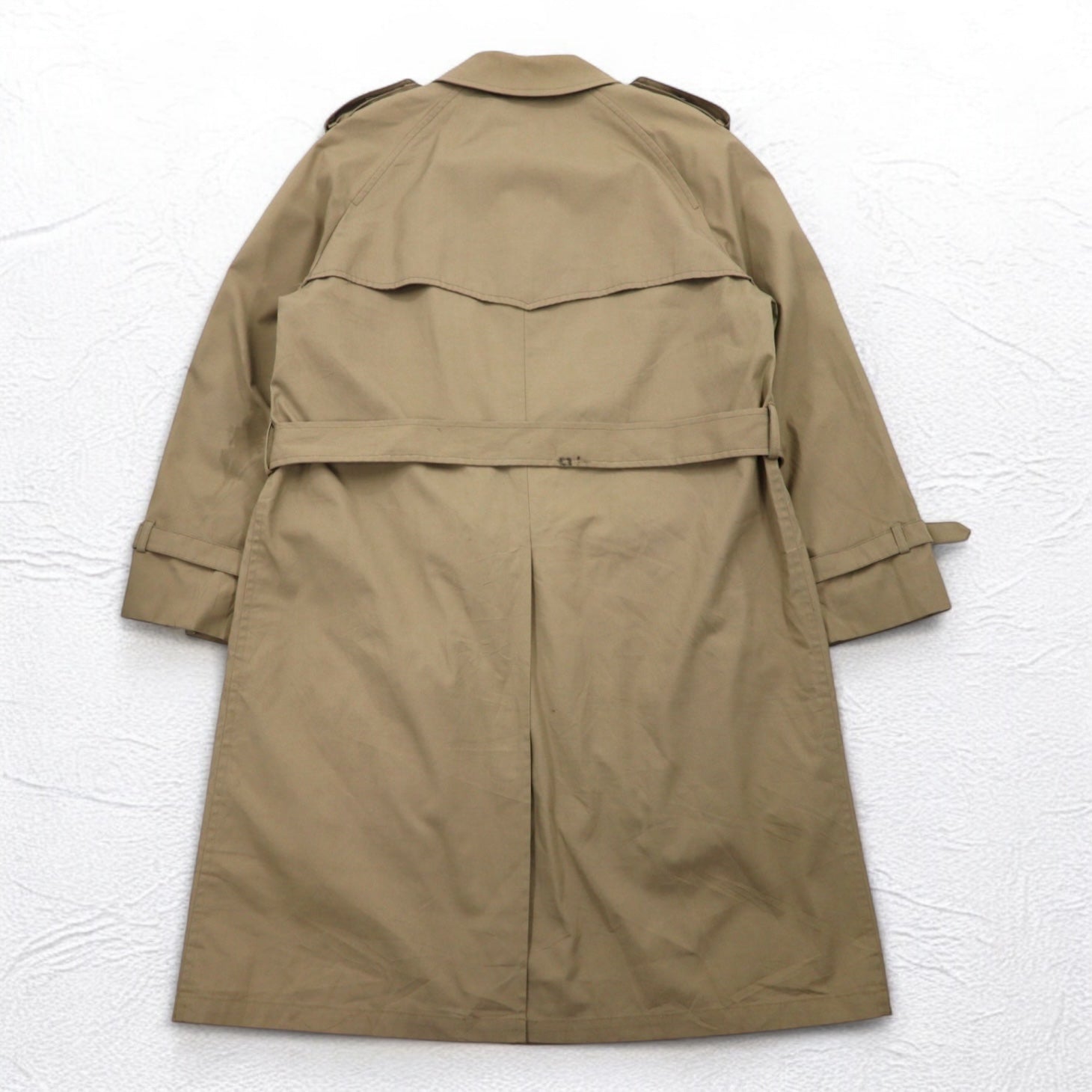 LONDON FOG Trench Coat con collo alla coreana XL Beige, pattina copribottoni, spalline, fodera in pelliccia rimovibile, con cintura