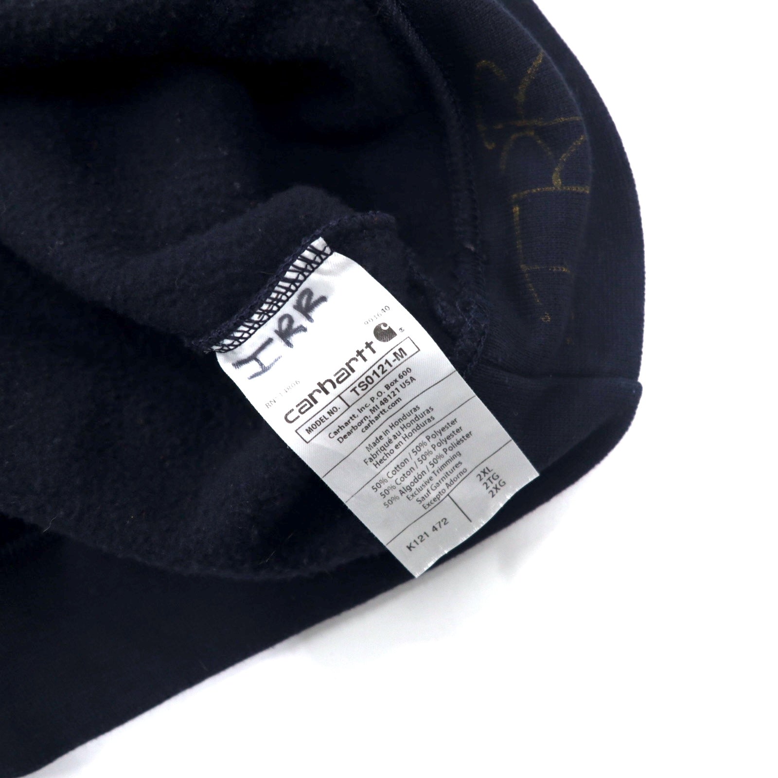 Carhartt Felpa con cappuccio pullover a vestibilità larga 2XL blu navy in cotone, interno felpato, MIDWEIGHT PO HOODIE K121-472