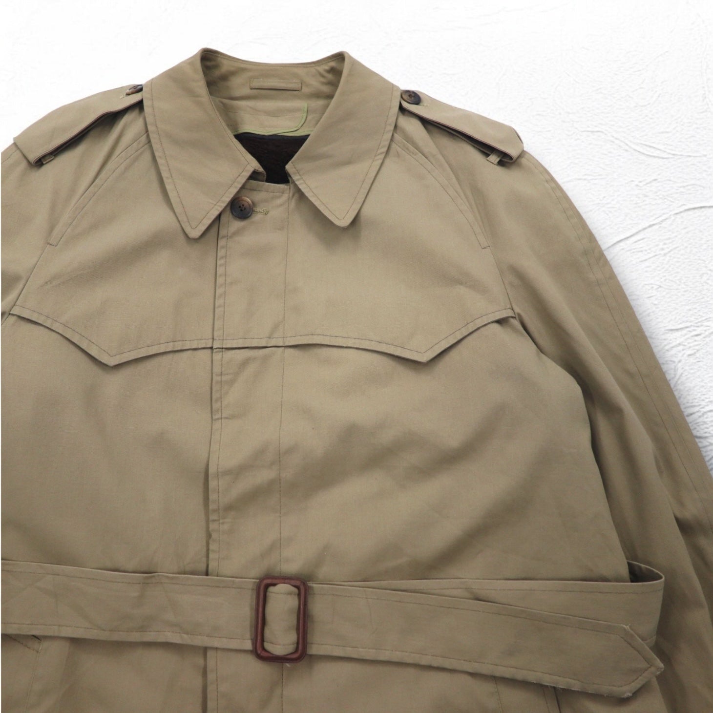 LONDON FOG Trench Coat con collo alla coreana XL Beige, pattina copribottoni, spalline, fodera in pelliccia rimovibile, con cintura
