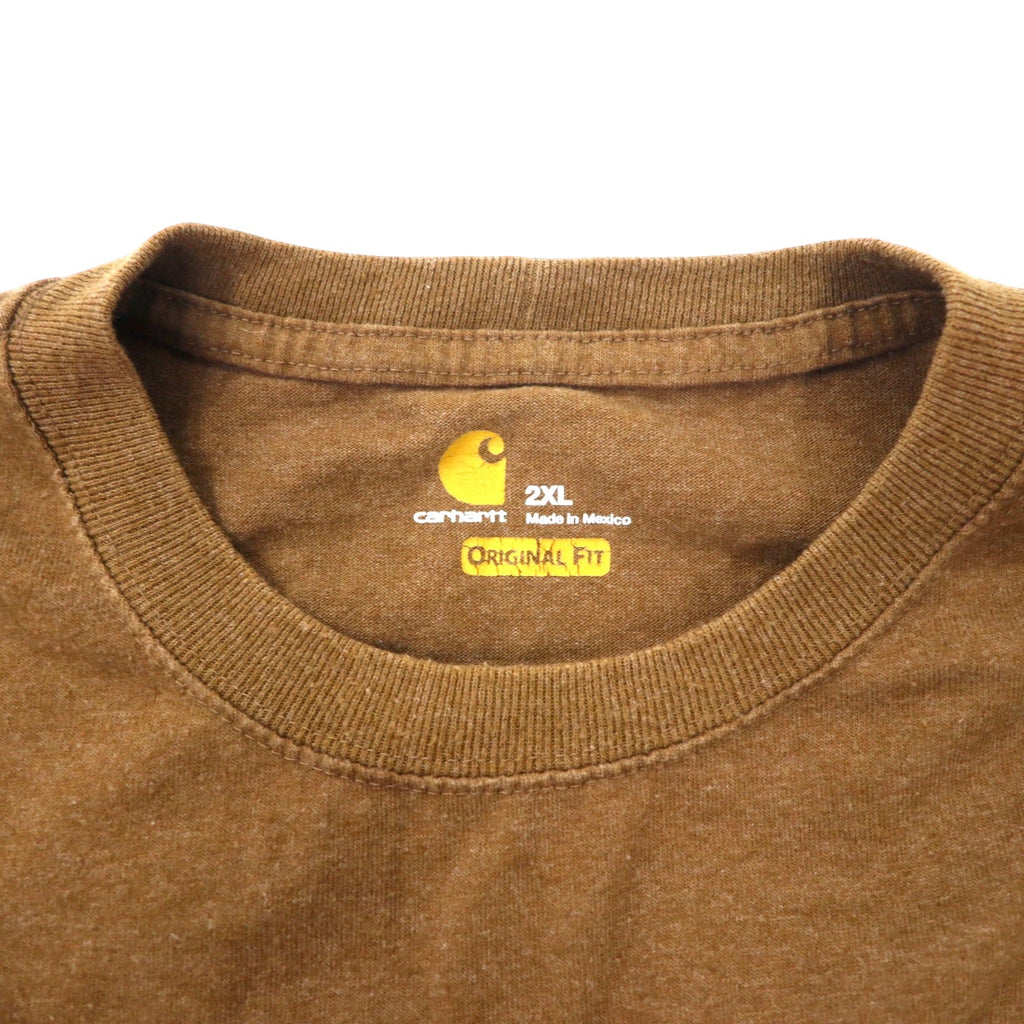 Carhartt T-shirt con taschino, taglia 2XL, marrone, cotone, oversize, K87 219