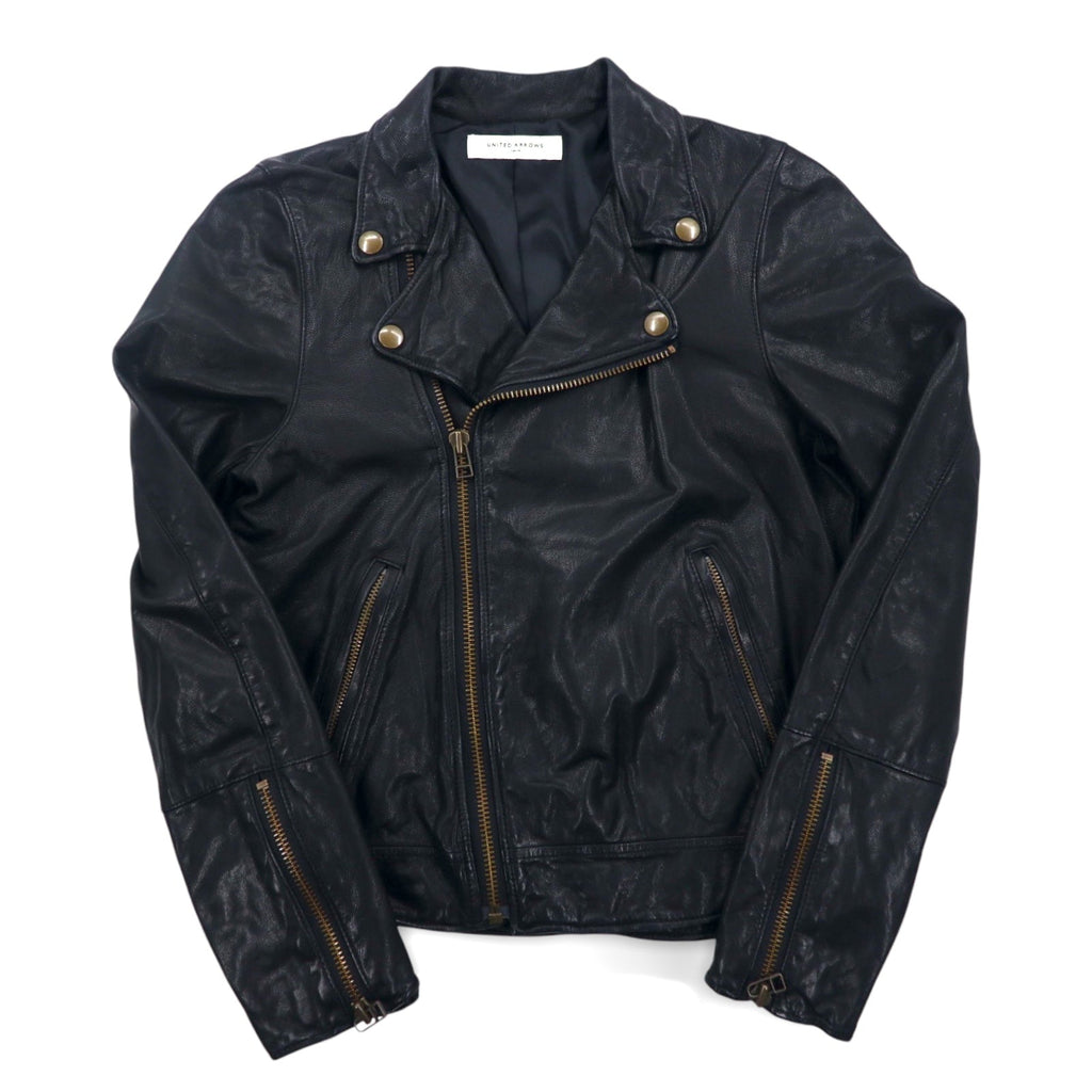 UNITED ARROWS Giacca chiodo in pelle di capra - S, nera (1525-136-2584)