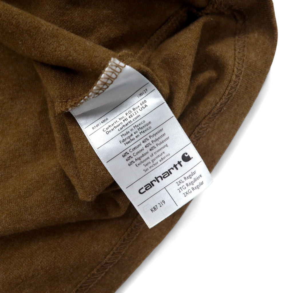 Carhartt T-shirt con taschino, taglia 2XL, marrone, cotone, oversize, K87 219