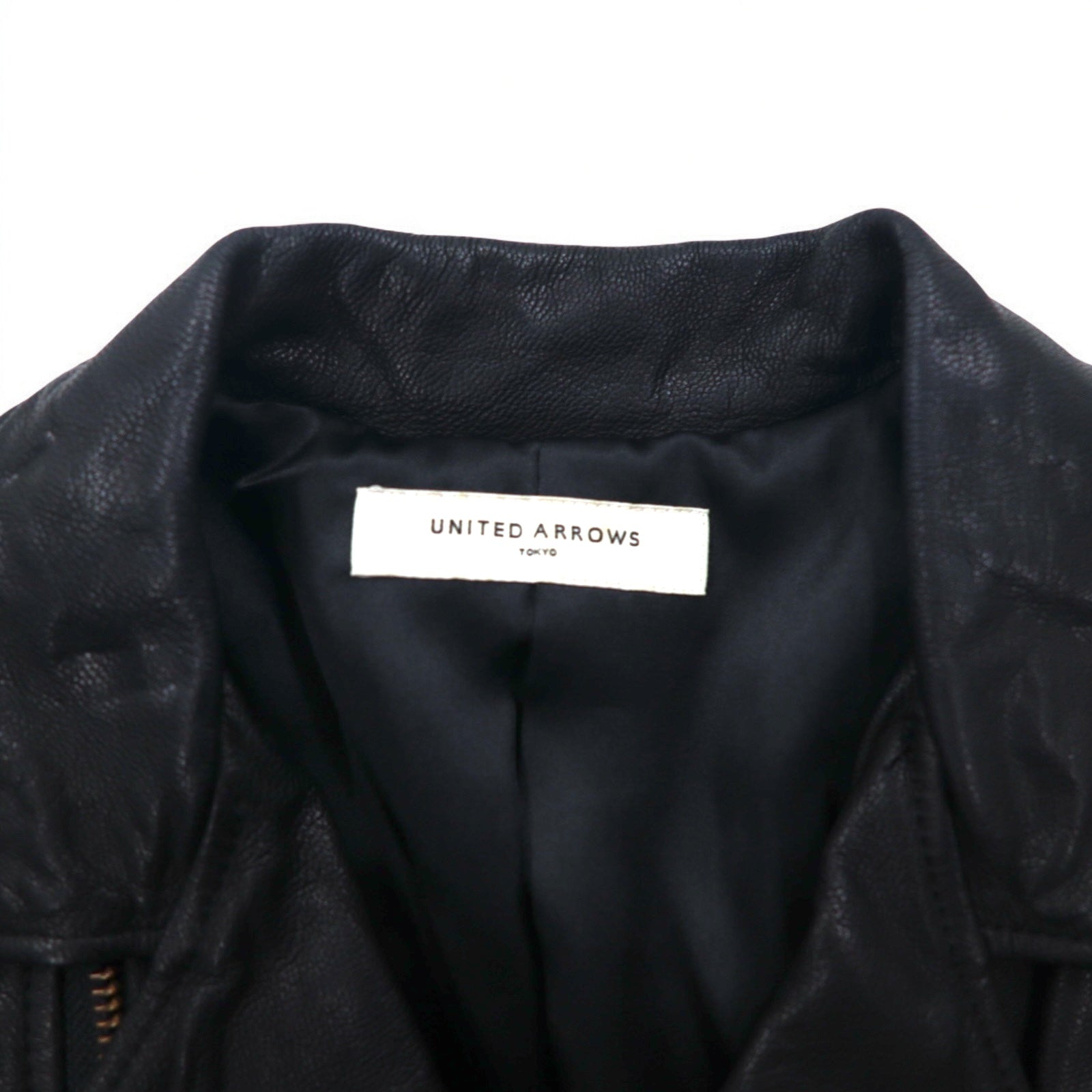 UNITED ARROWS Giacca chiodo in pelle di capra - S, nera (1525-136-2584)