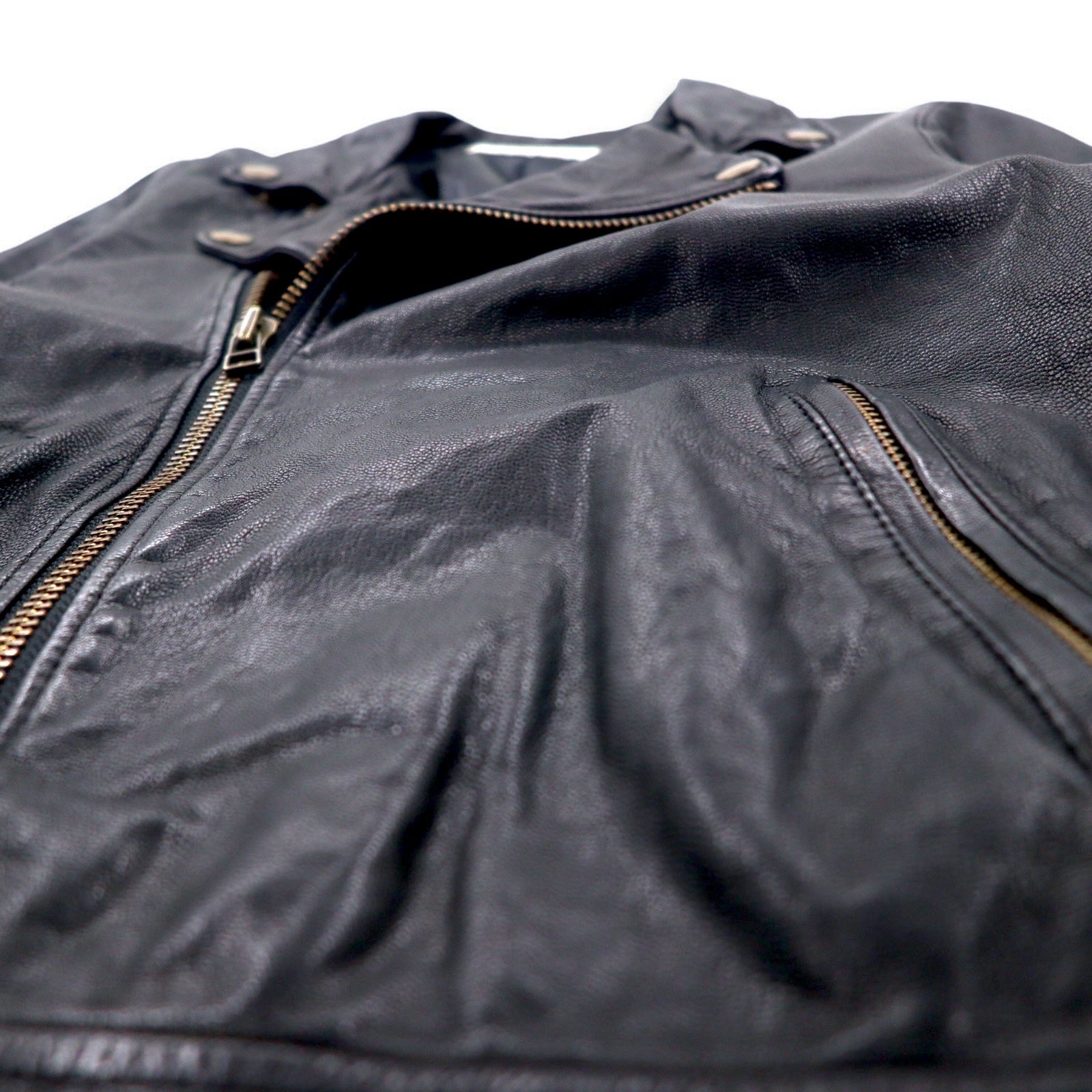 UNITED ARROWS Giacca chiodo in pelle di capra - S, nera (1525-136-2584)