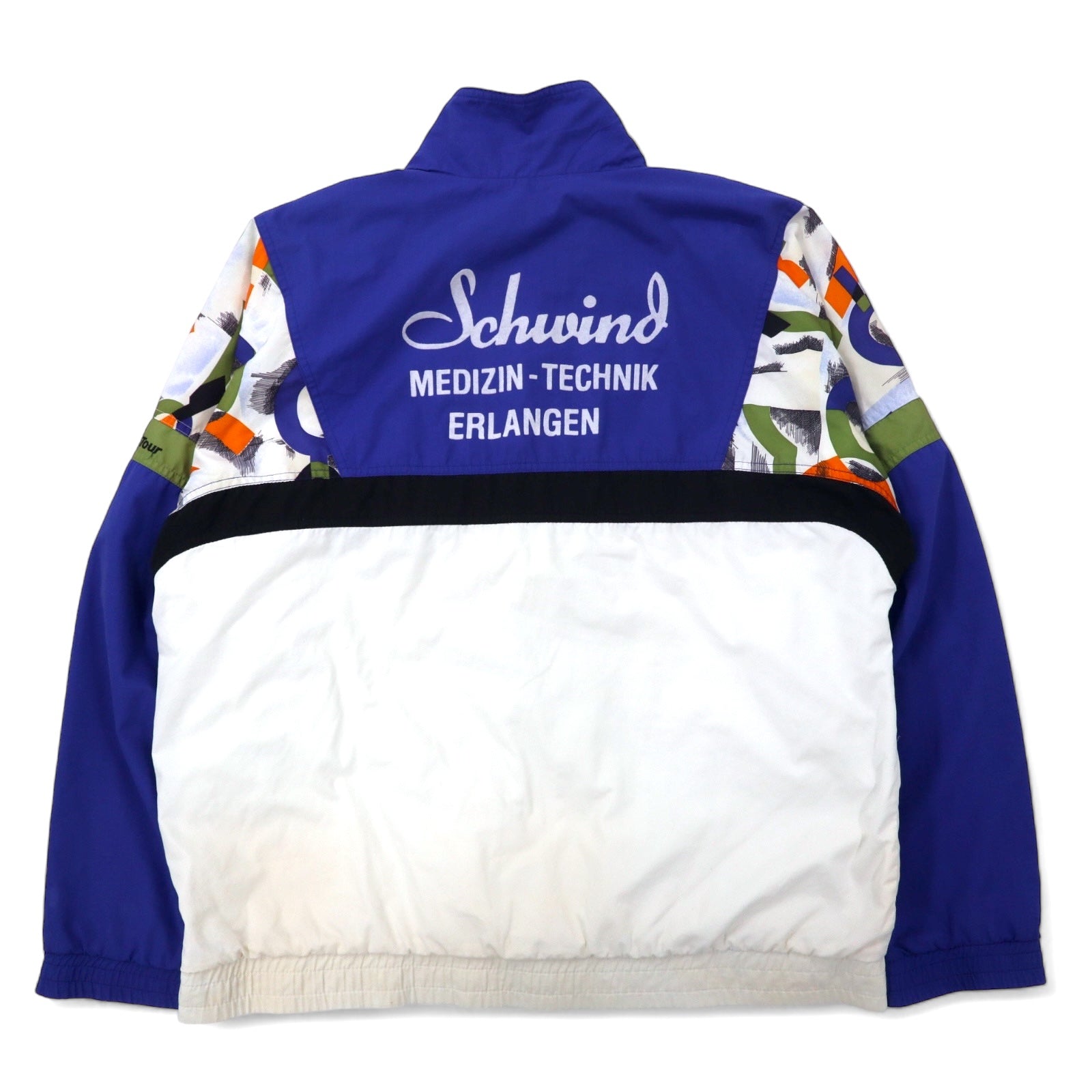 Giacca in nylon Adidas anni '90, giacca da pista, tuta, taglia XL, blu, bianco, poliestere, etichetta argento, ATP TOUR