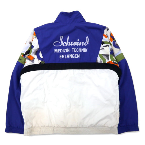 Giacca in nylon Adidas anni '90, giacca da pista, tuta, taglia XL, blu, bianco, poliestere, etichetta argento, ATP TOUR