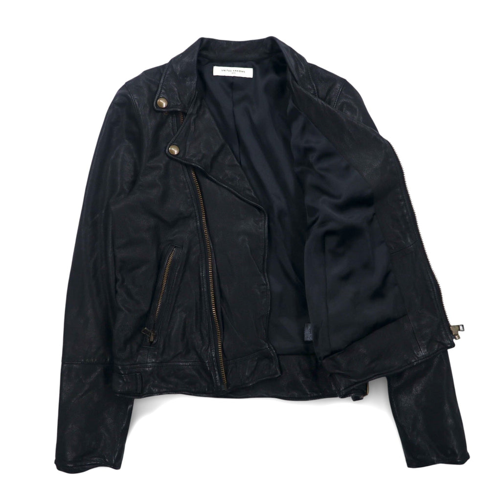 UNITED ARROWS Giacca chiodo in pelle di capra - S, nera (1525-136-2584)