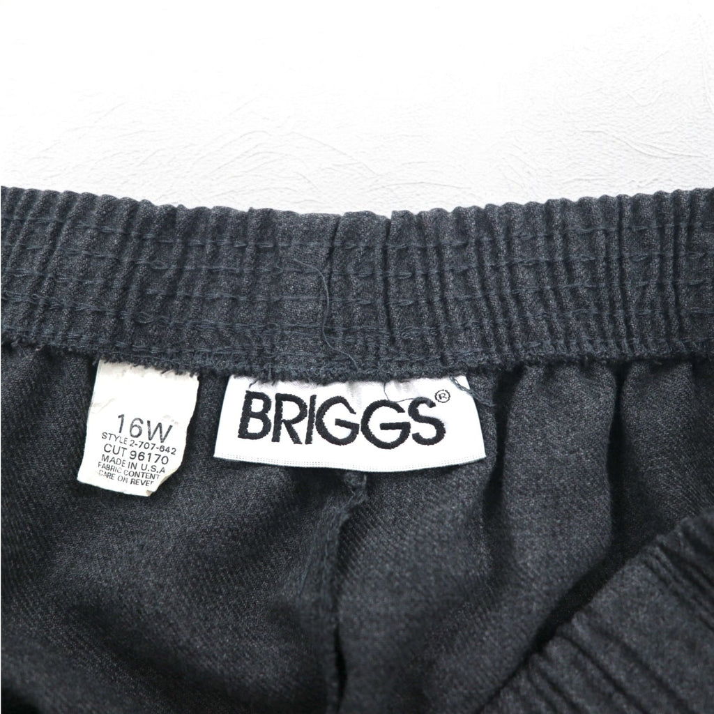 BRIGGS Anni '90, Made in USA, Pantaloni da chef, Elasticizzati, Taglia L, Grigio, Poliestere