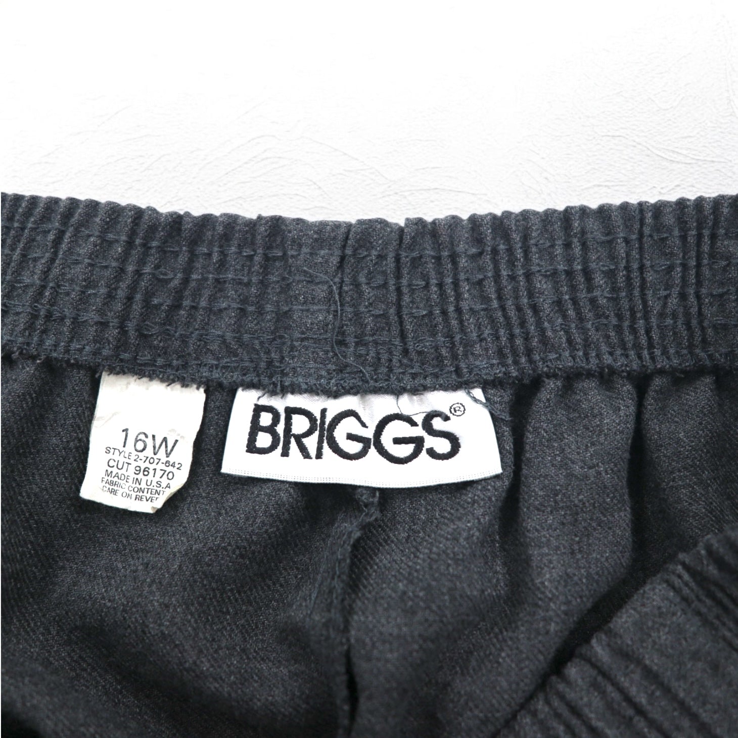 BRIGGS Anni '90, Made in USA, Pantaloni da chef, Elasticizzati, Taglia L, Grigio, Poliestere