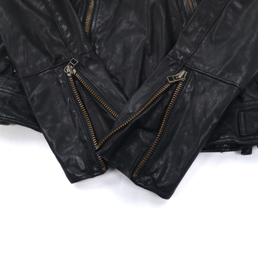 UNITED ARROWS Giacca chiodo in pelle di capra - S, nera (1525-136-2584)