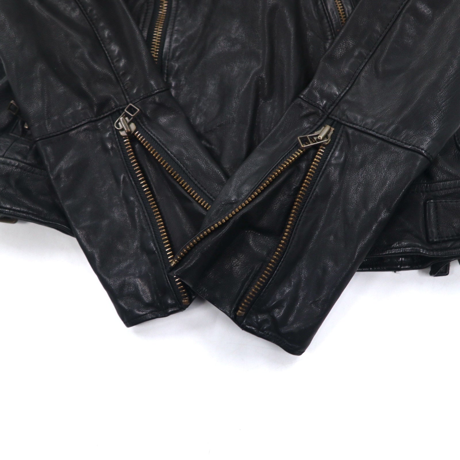 UNITED ARROWS Giacca chiodo in pelle di capra - S, nera (1525-136-2584)