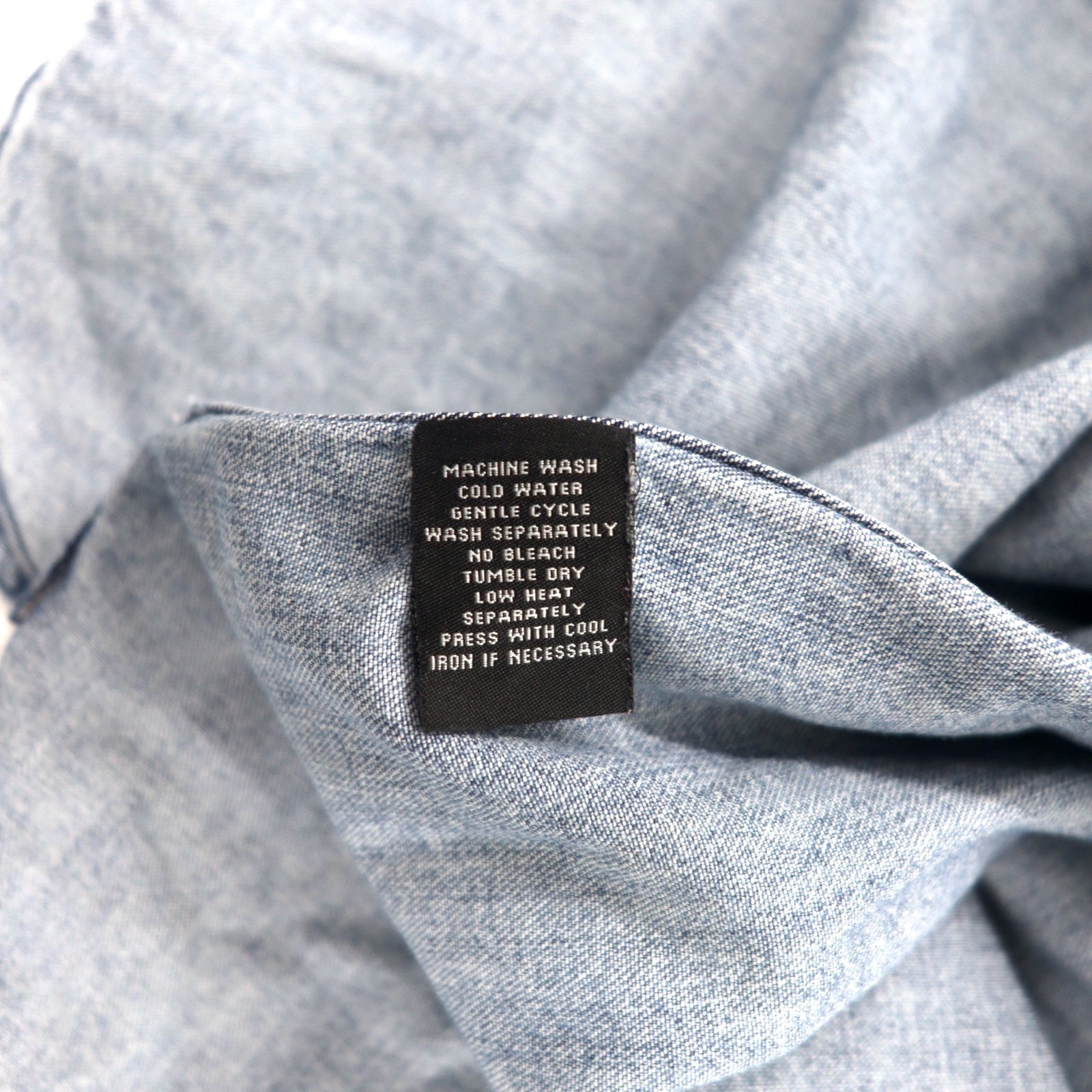POLO JEANS CO. RALPH LAUREN Camicia da lavoro in denim anni '90 L Blu Cotone Bottoni cat's eye Oversize