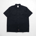 Dickies 半袖 ワークシャツ XL ブラック ポリエステル コットン ダブルポケット メキシコ製