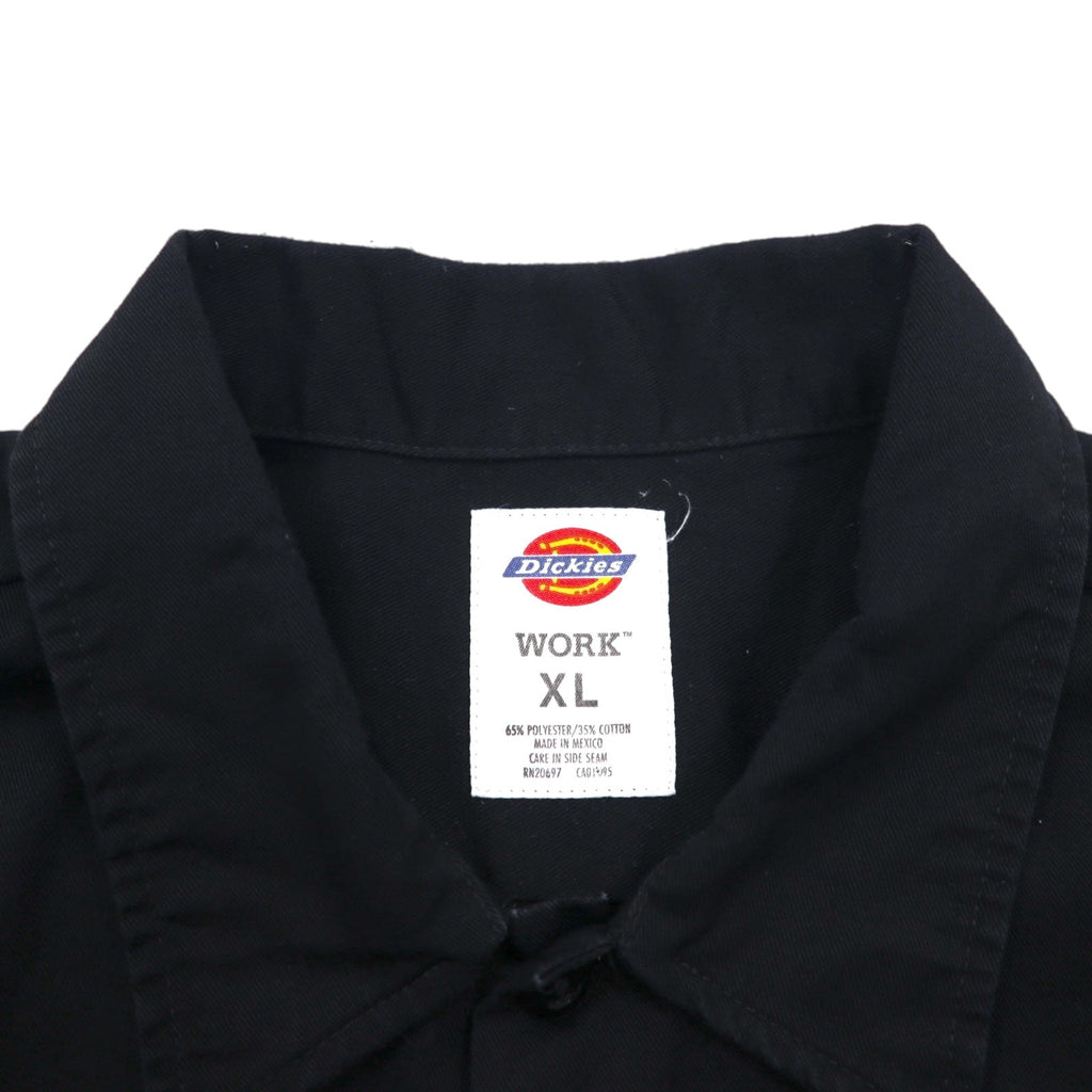 Dickies 半袖 ワークシャツ XL ブラック ポリエステル コットン ダブルポケット メキシコ製