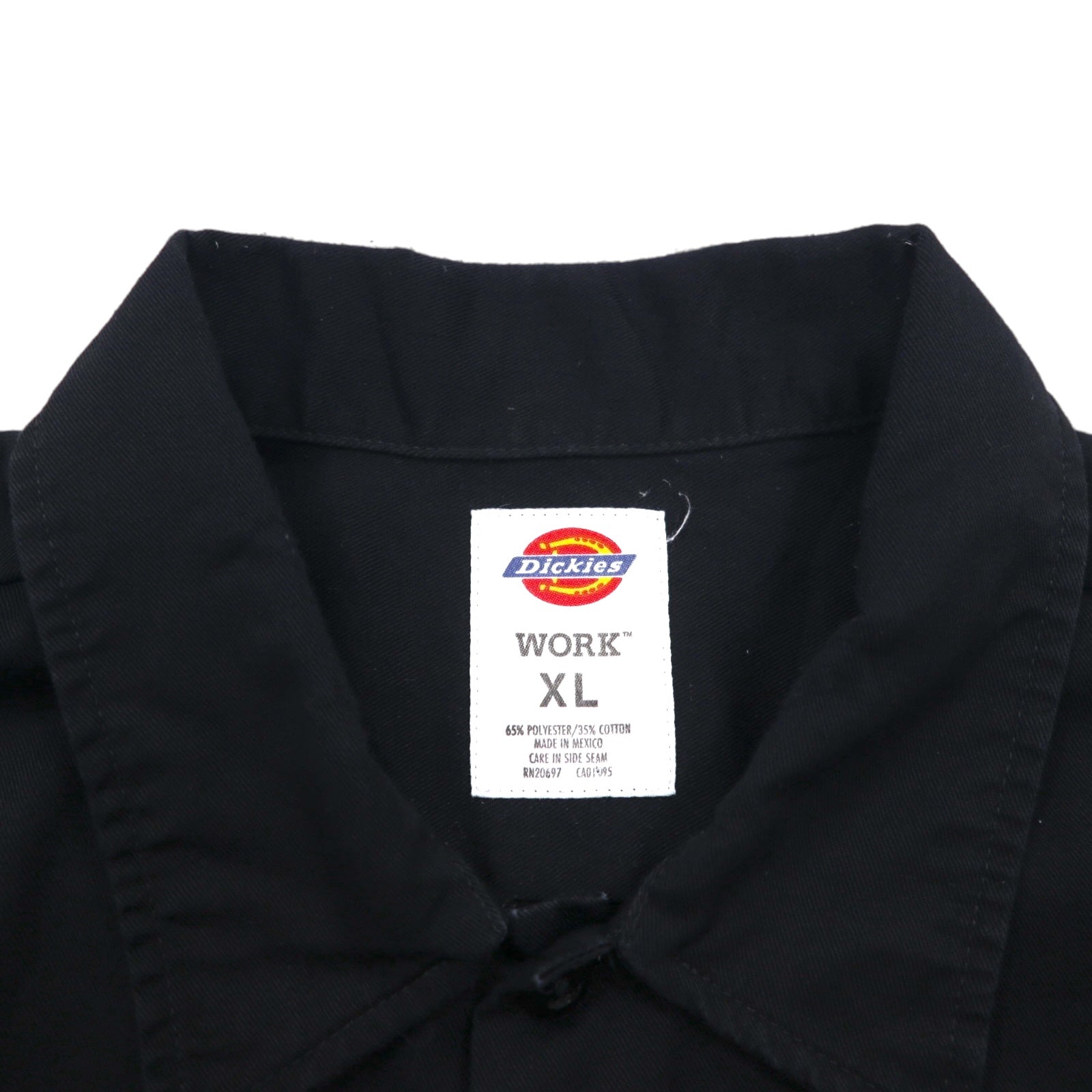 Camicia da lavoro Dickies a maniche corte, taglia XL, nera, poliestere e cotone, doppie tasche, made in Messico