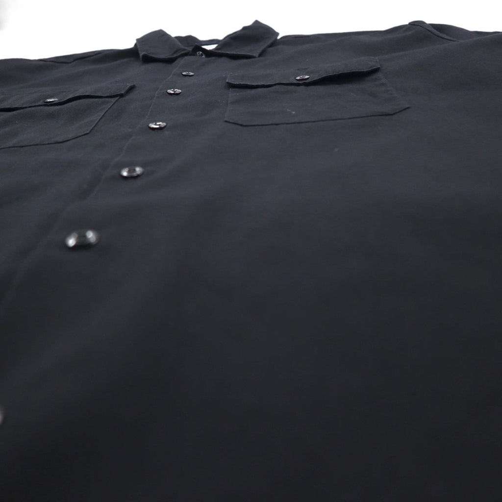 Dickies 半袖 ワークシャツ XL ブラック ポリエステル コットン ダブルポケット メキシコ製