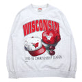 Felpa stampata da football americano NUTMEG, anni '90, made in USA, taglia L, grigia, cotone, WISCONSIN ROSE BOWL