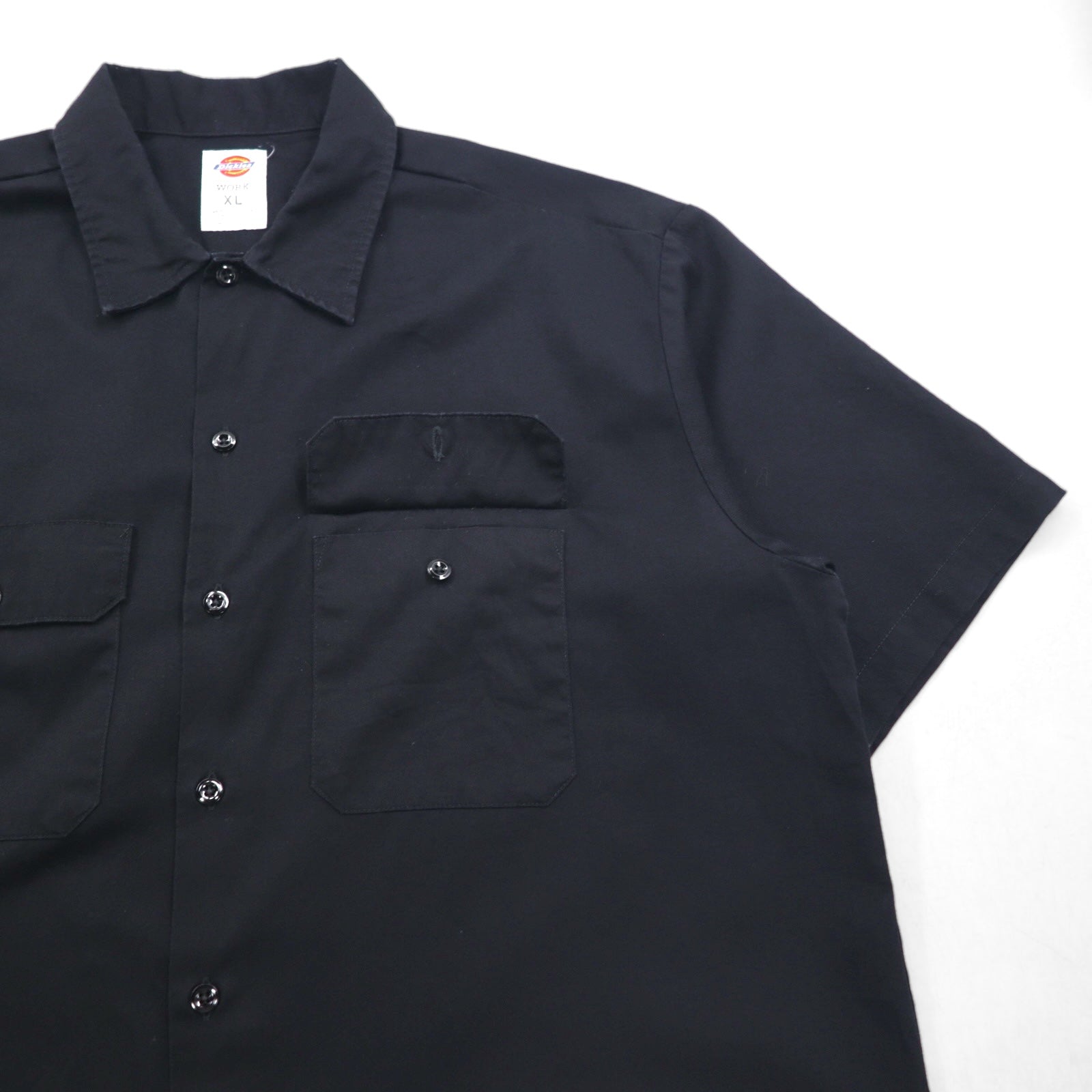 Camicia da lavoro Dickies a maniche corte, taglia XL, nera, poliestere e cotone, doppie tasche, made in Messico
