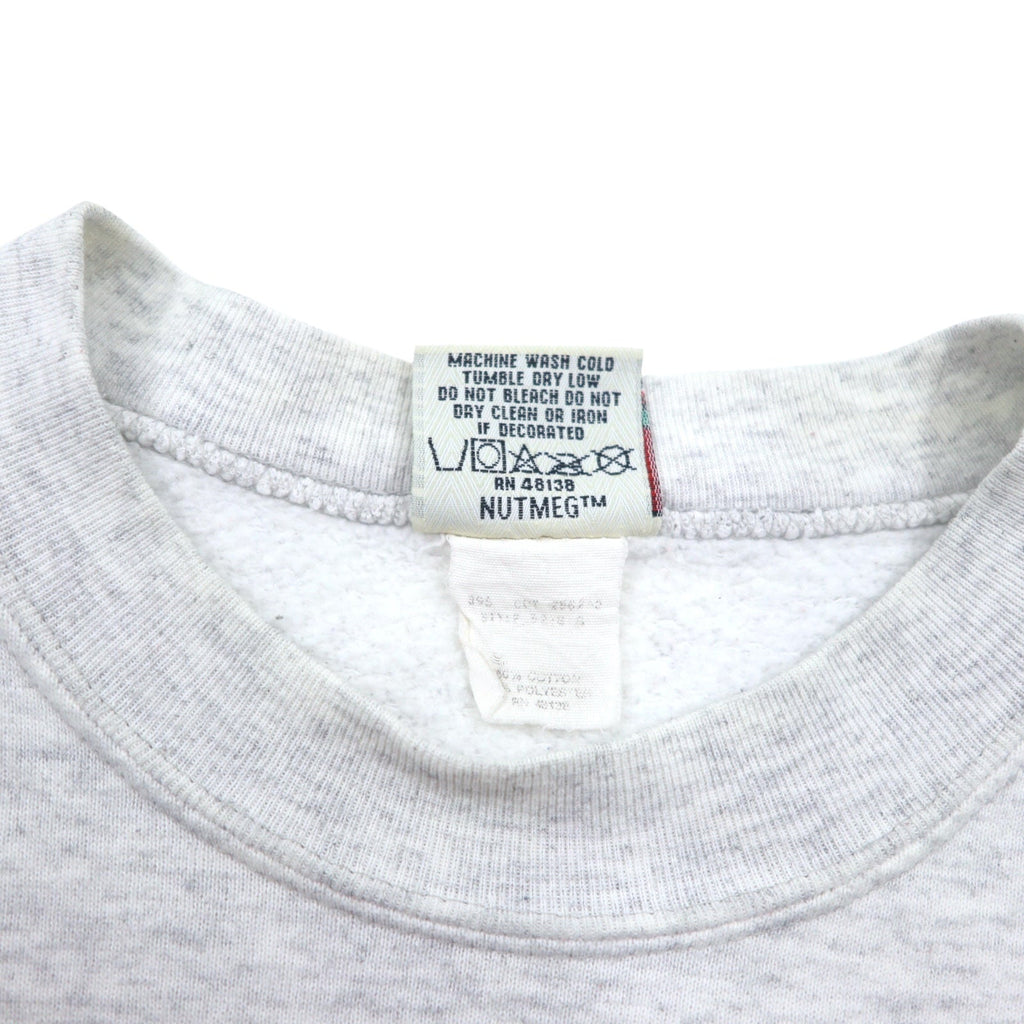 Felpa stampata da football americano NUTMEG, anni '90, made in USA, taglia L, grigia, cotone, WISCONSIN ROSE BOWL
