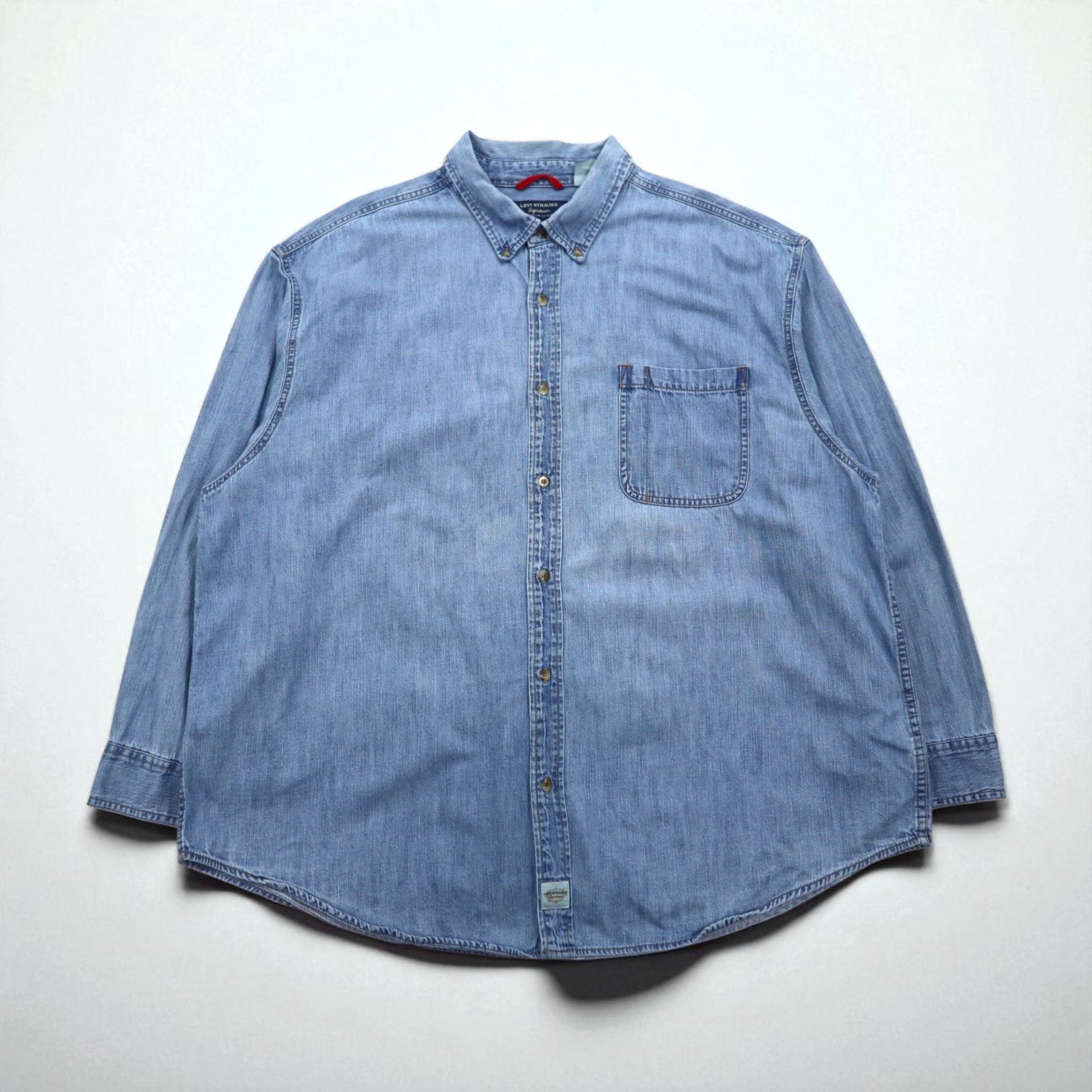 Levi's Signature ビッグサイズ デニム ボタンダウンシャツ 3XL インディゴ ブルー コットン