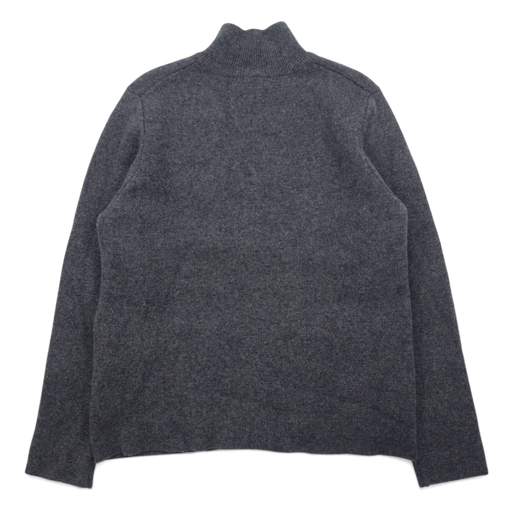 J.CREW ドライバーズニット フルジップ ジャケット L グレー ウール 羊毛 ダブルジップ