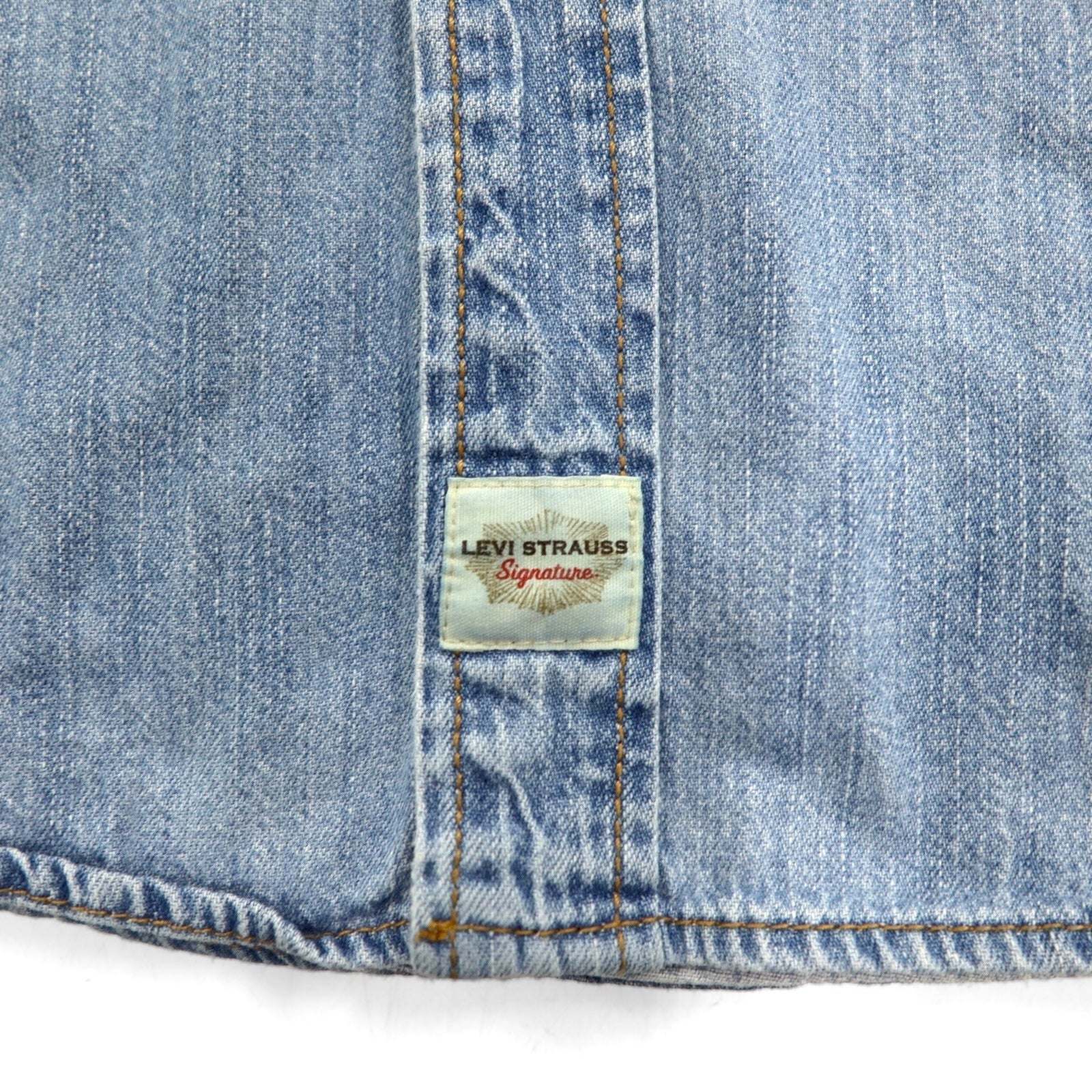 Levi's Signature ビッグサイズ デニム ボタンダウンシャツ 3XL インディゴ ブルー コットン