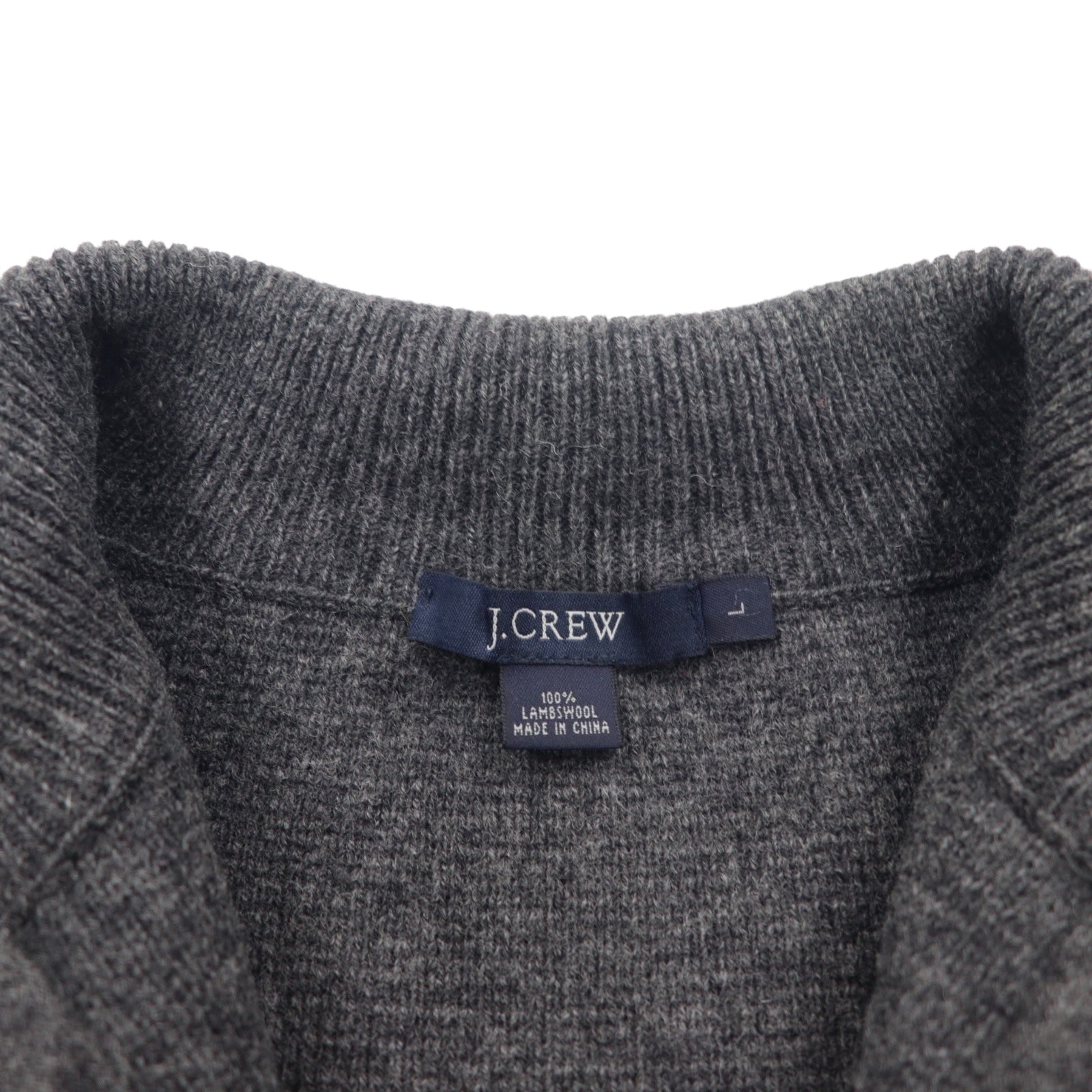 Giacca Full Zip J.CREW Drivers Knit L Grigio Lana Doppia Zip