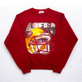 Lee USA製 90s NFL Stampa Felpa L Rossa Felpata Internamente Football San Francisco 49ers