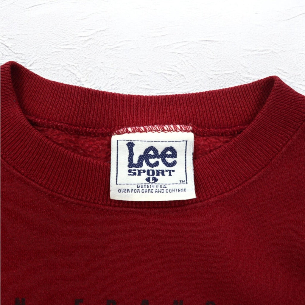 Lee USA製 90s NFL Stampa Felpa L Rossa Felpata Internamente Football San Francisco 49ers