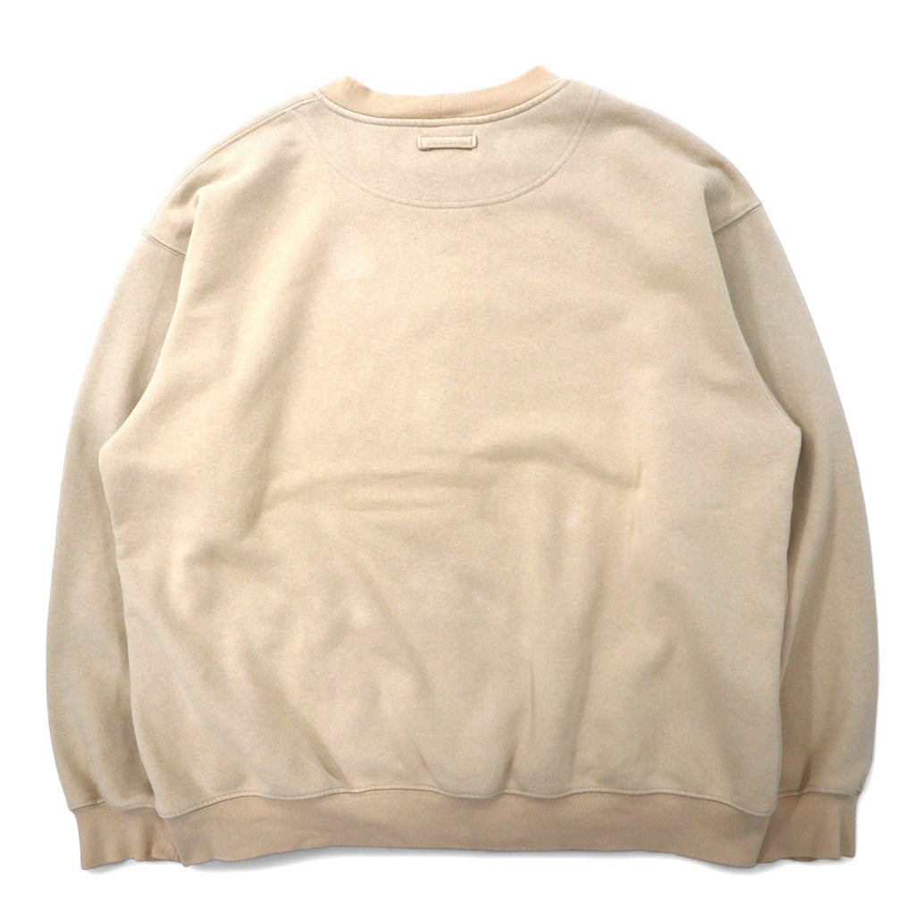 Felpa Columbia con logo ricamato, taglia XL, beige, cotone, oversize, EM6044, Made in Mexico