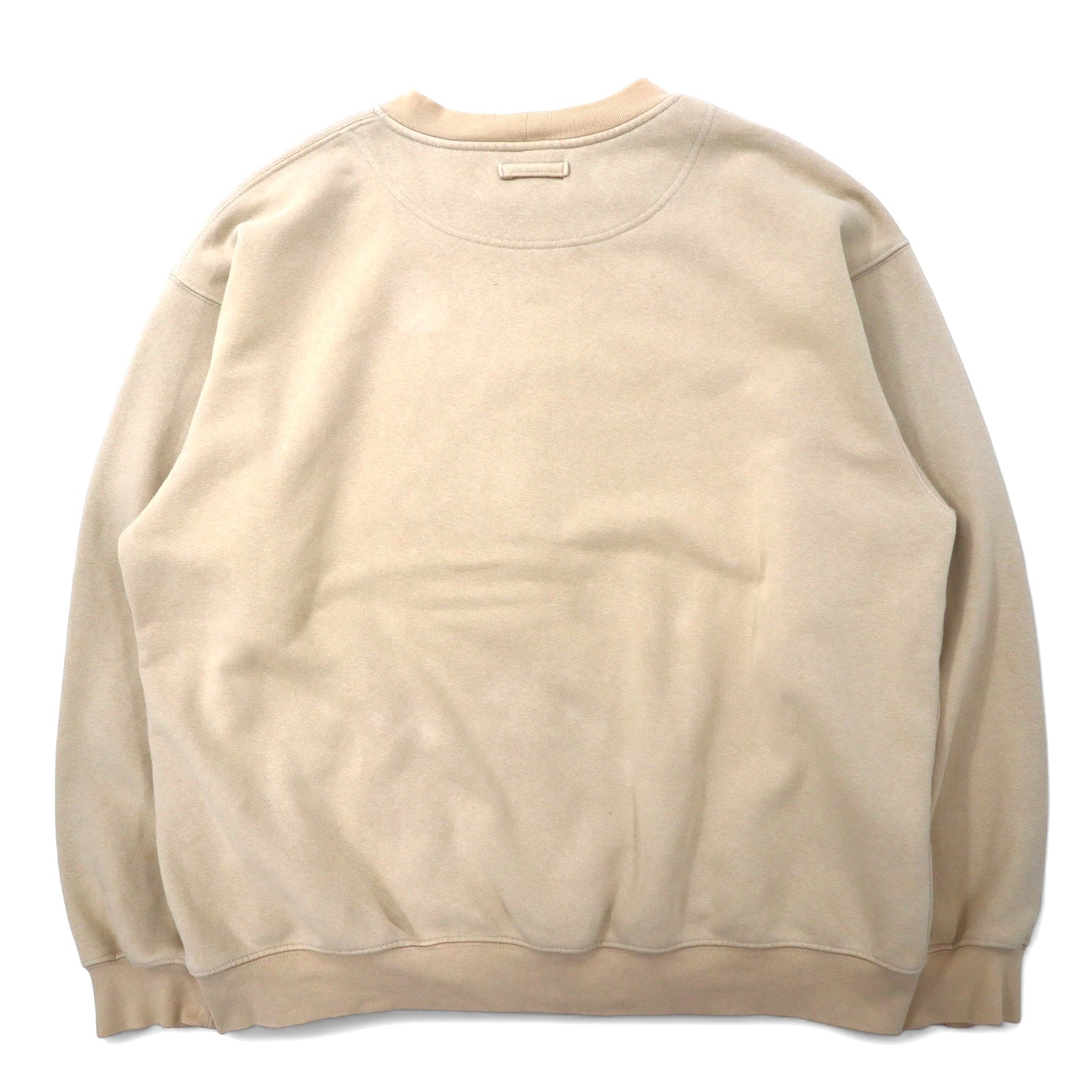 Felpa Columbia con logo ricamato, taglia XL, beige, cotone, oversize, EM6044, Made in Mexico