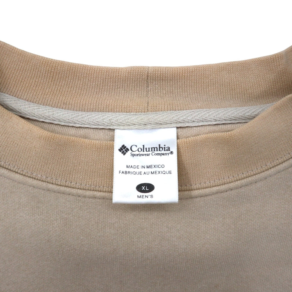Felpa Columbia con logo ricamato, taglia XL, beige, cotone, oversize, EM6044, Made in Mexico