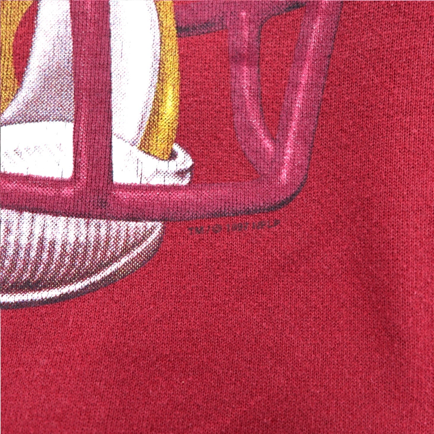 Lee USA製 90s NFL Stampa Felpa L Rossa Felpata Internamente Football San Francisco 49ers