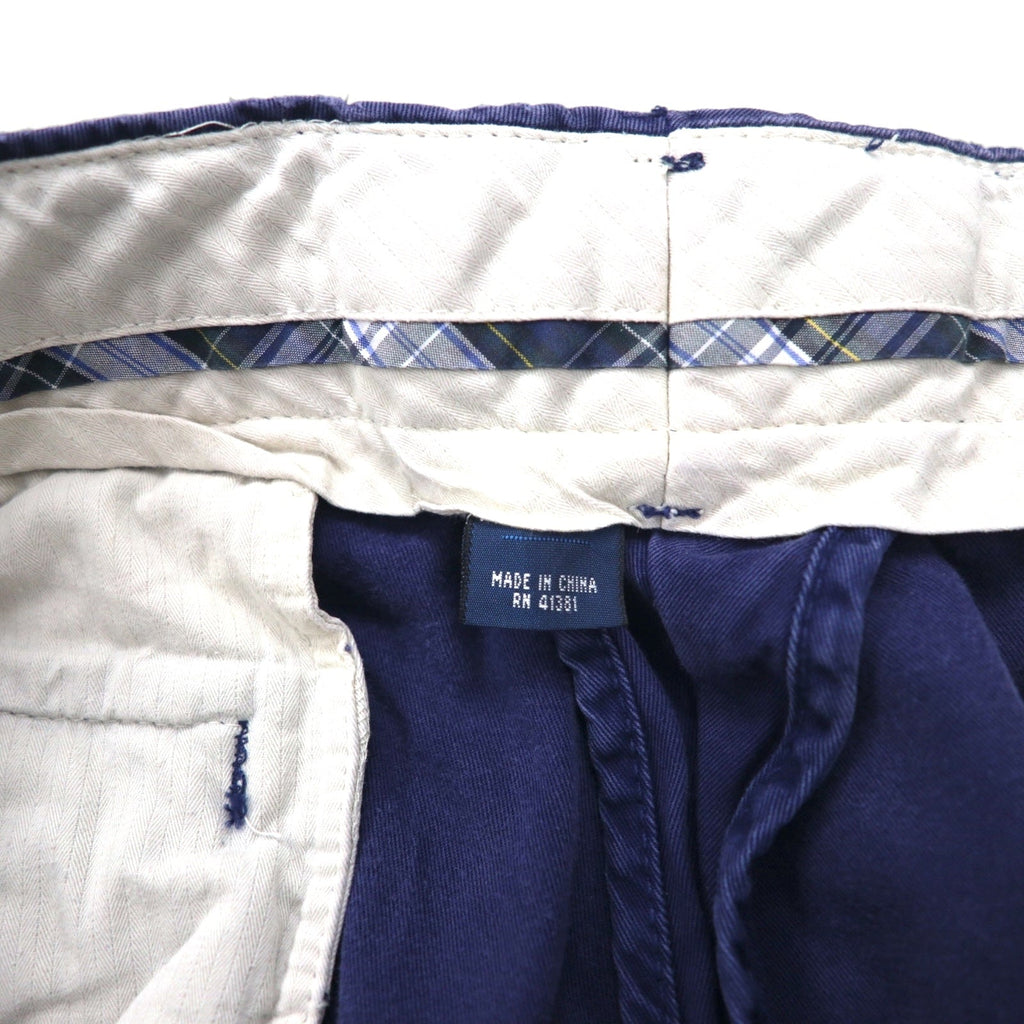 Polo by Ralph Lauren Pantaloncini corti di chino ricamati con bandiera anni '90, taglia L, blu navy, fantasia