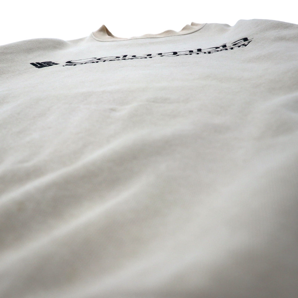 Felpa Columbia con logo ricamato, taglia XL, beige, cotone, oversize, EM6044, Made in Mexico