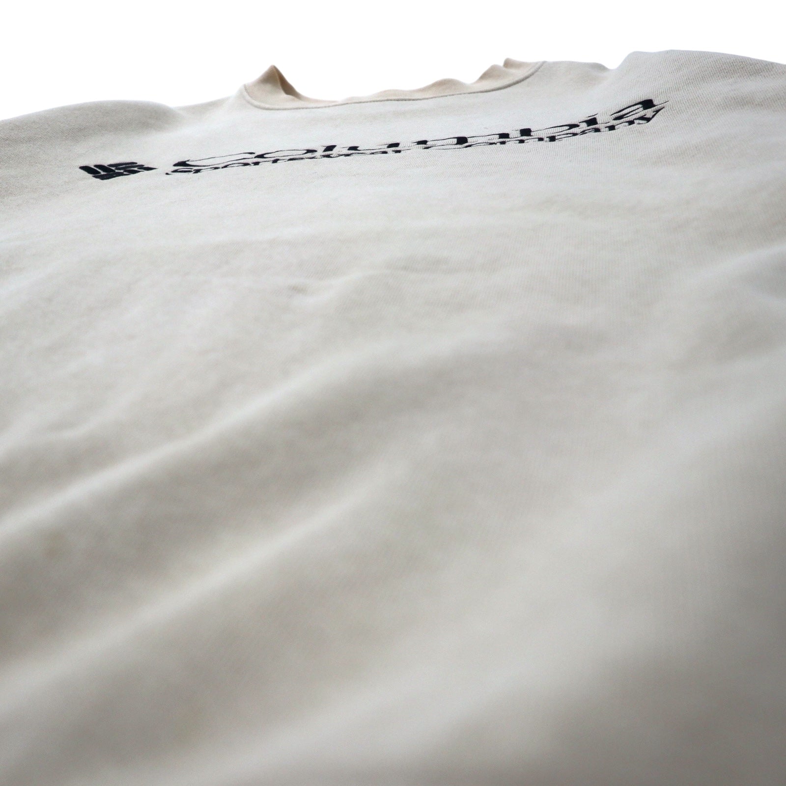 Felpa Columbia con logo ricamato, taglia XL, beige, cotone, oversize, EM6044, Made in Mexico