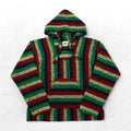 Vintage 90s Mexican Baja Hoodie EARTH RAGZ Anni '90 Felpa messicana con cappuccio L Colori Rasta a righe Made in Messico