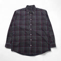 BURBERRY USA製 ビッグサイズ ボタンダウンシャツ L ブラック コットン ウィンドペンチェック