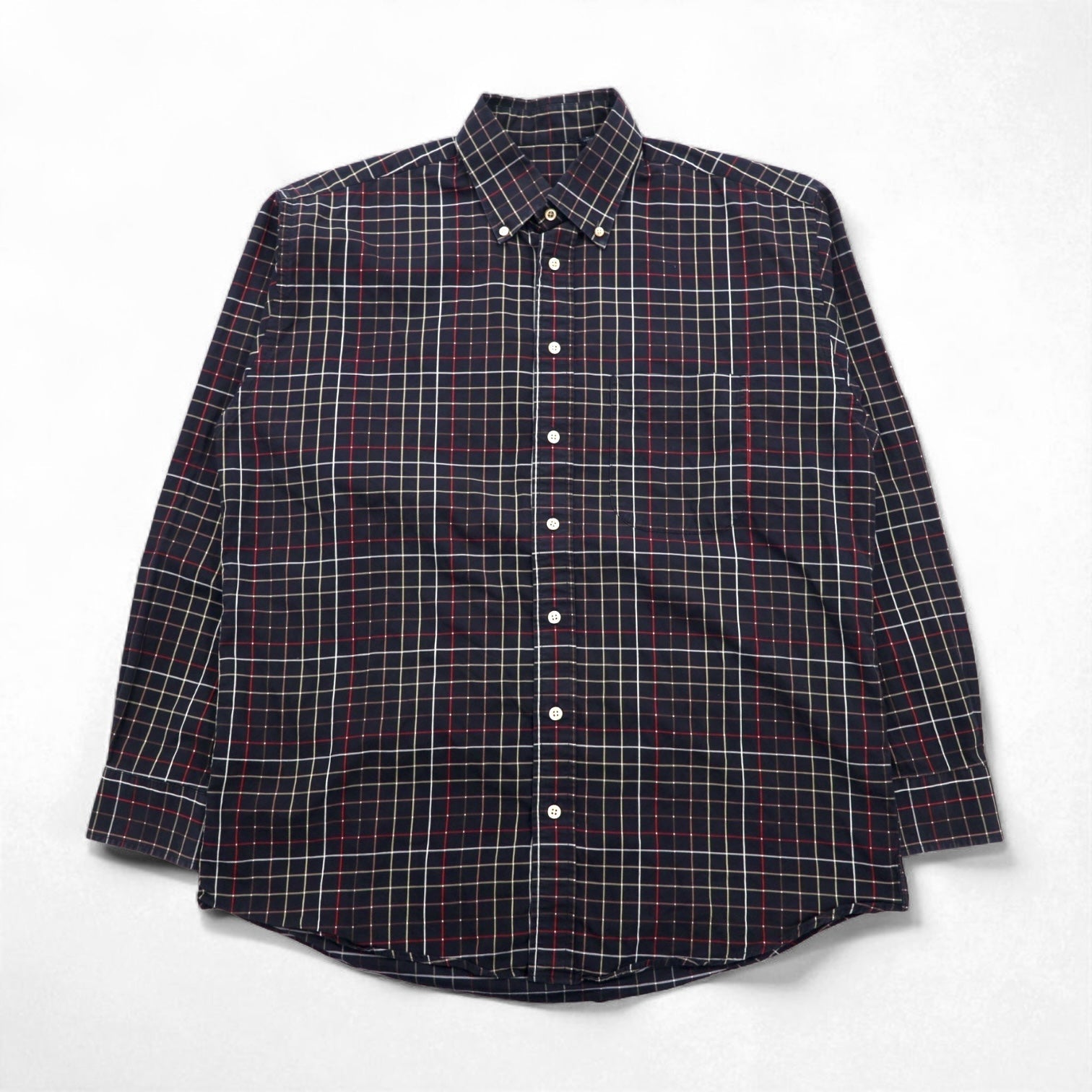 BURBERRY USA Big Size Camicia Button-Down L Nera Cotone Fantasia Windowpane
