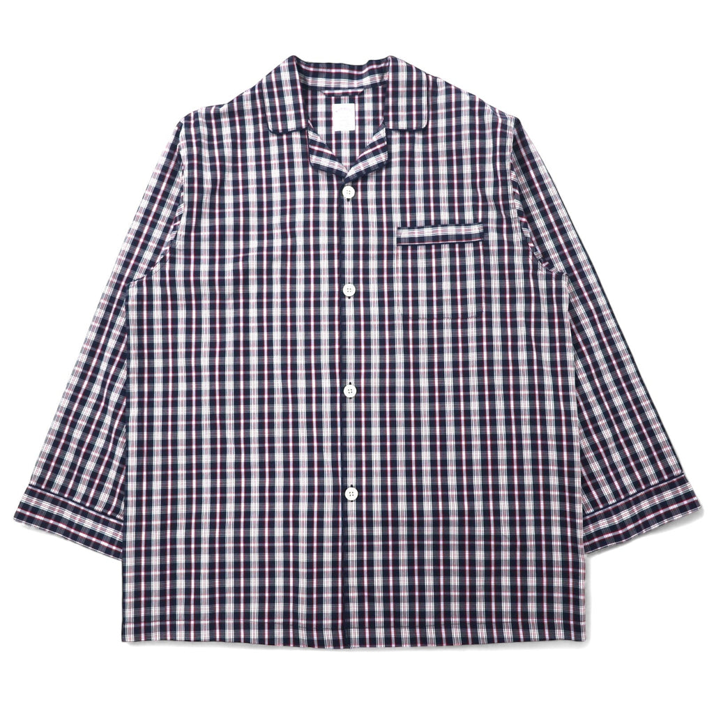 Brooks Brothers camicia a collo aperto vestibilità boxy camicia da pigiama L nera a quadri cotone