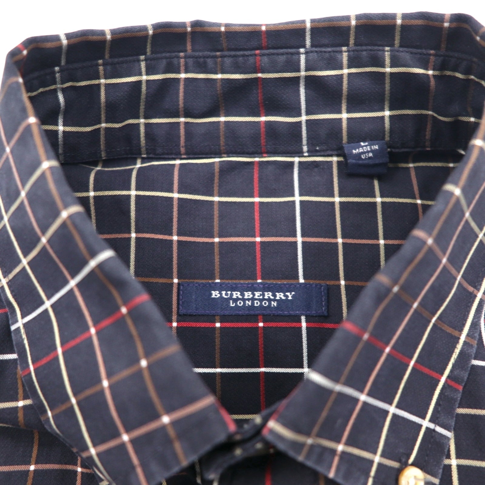 BURBERRY USA Big Size Camicia Button-Down L Nera Cotone Fantasia Windowpane