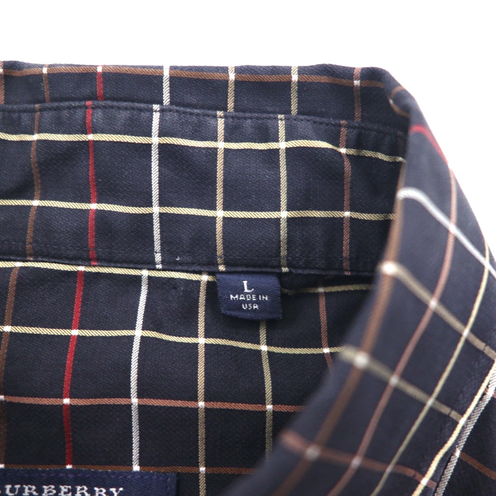 BURBERRY USA Big Size Camicia Button-Down L Nera Cotone Fantasia Windowpane