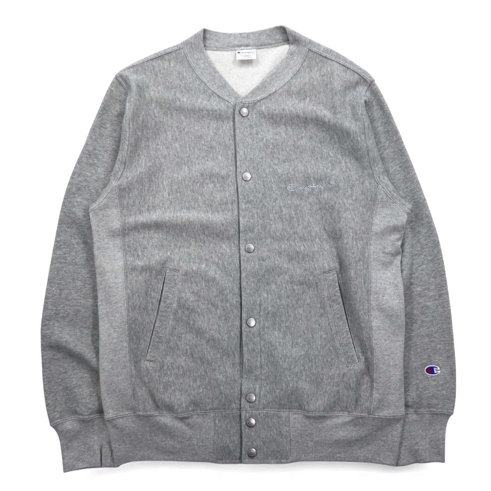 Champion リバースウィーブ REVERSE WEAVE スウェット ブルゾン XL グレー スナップボタン C8-Q018R