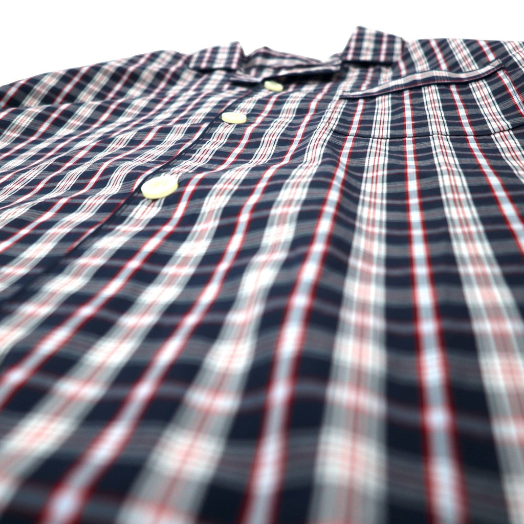 Brooks Brothers camicia a collo aperto vestibilità boxy camicia da pigiama L nera a quadri cotone