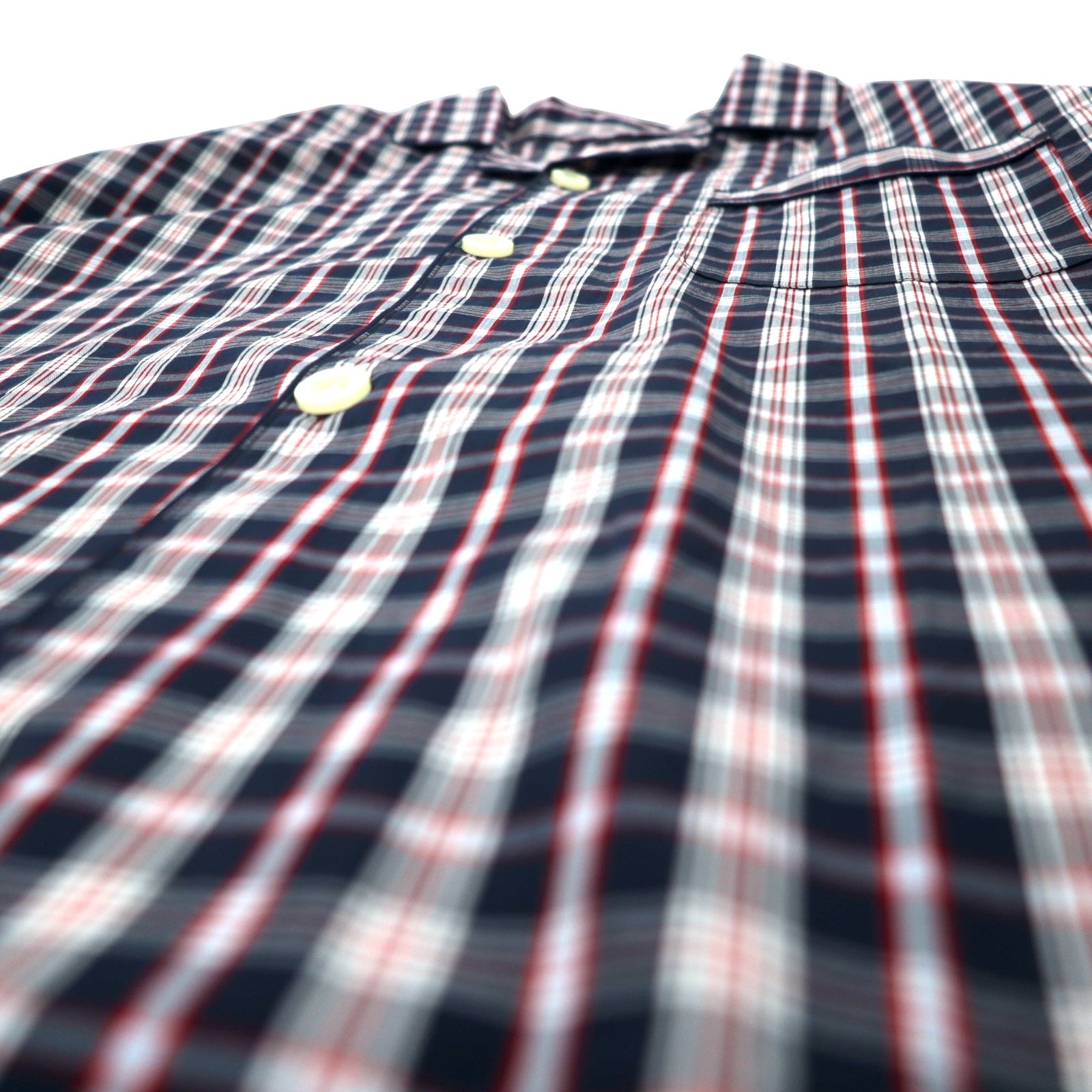 Brooks Brothers camicia a collo aperto vestibilità boxy camicia da pigiama L nera a quadri cotone