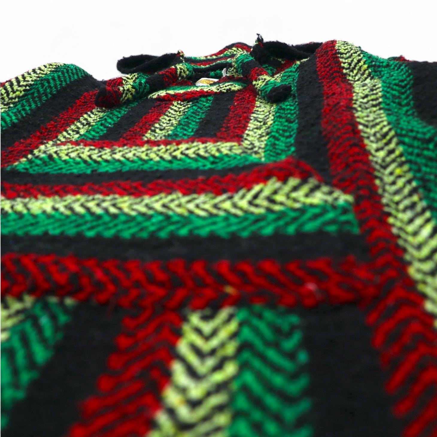 Vintage 90s Mexican Baja Hoodie EARTH RAGZ Anni '90 Felpa messicana con cappuccio L Colori Rasta a righe Made in Messico
