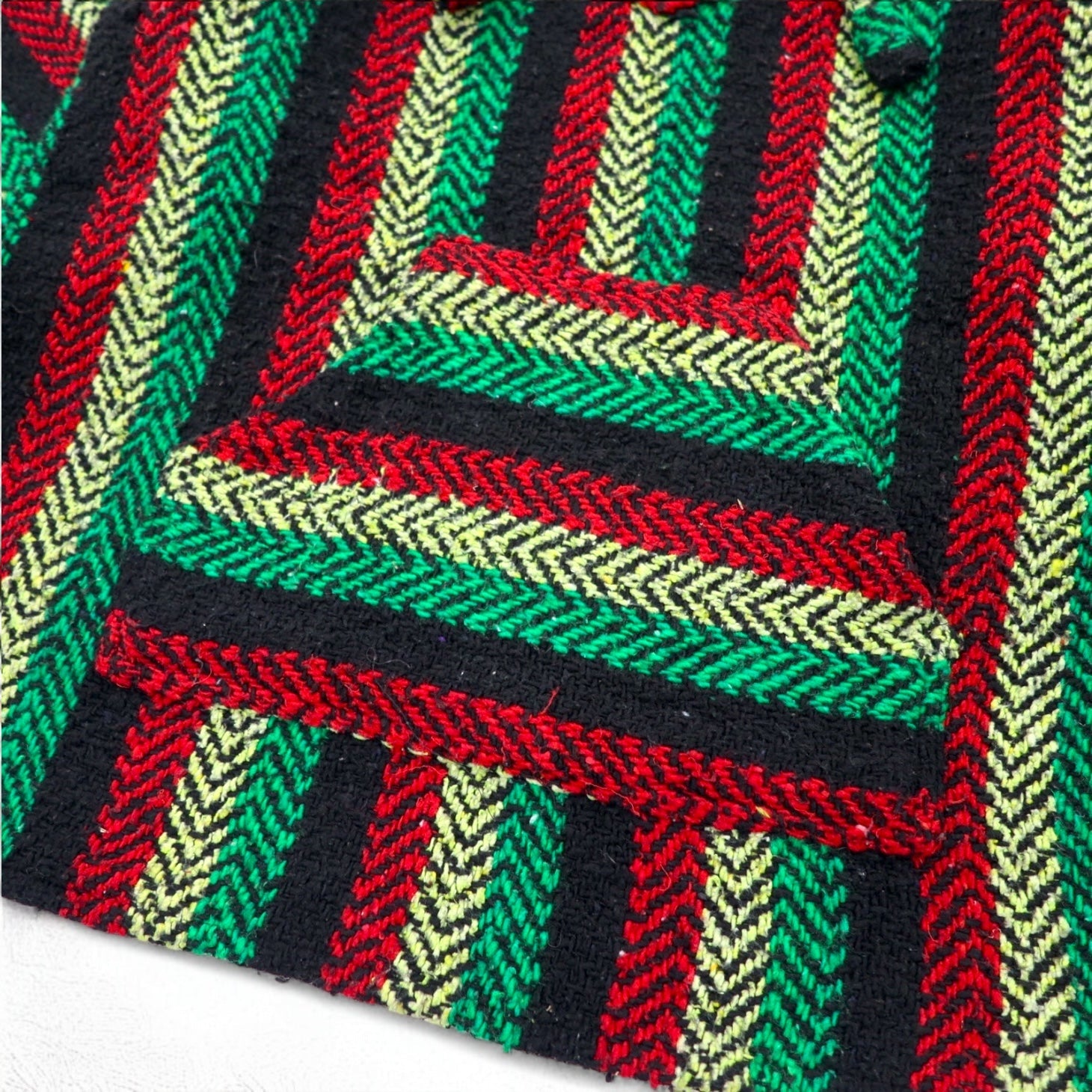 Vintage 90s Mexican Baja Hoodie EARTH RAGZ Anni '90 Felpa messicana con cappuccio L Colori Rasta a righe Made in Messico