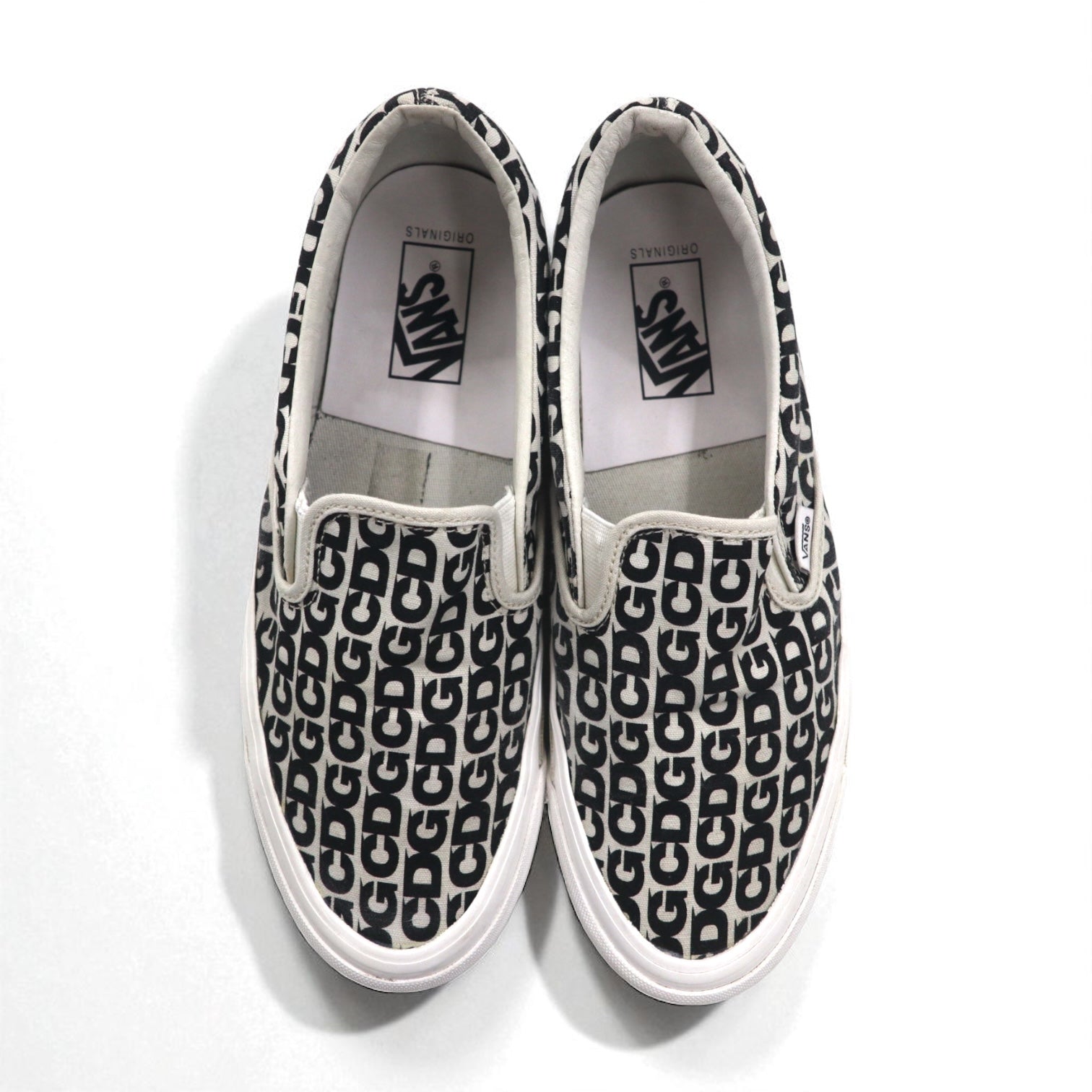 CDG ( COMME des GARCONS ) × VANS Slip-On Sneaker 27cm Bianco Tela VAULT OG Classic