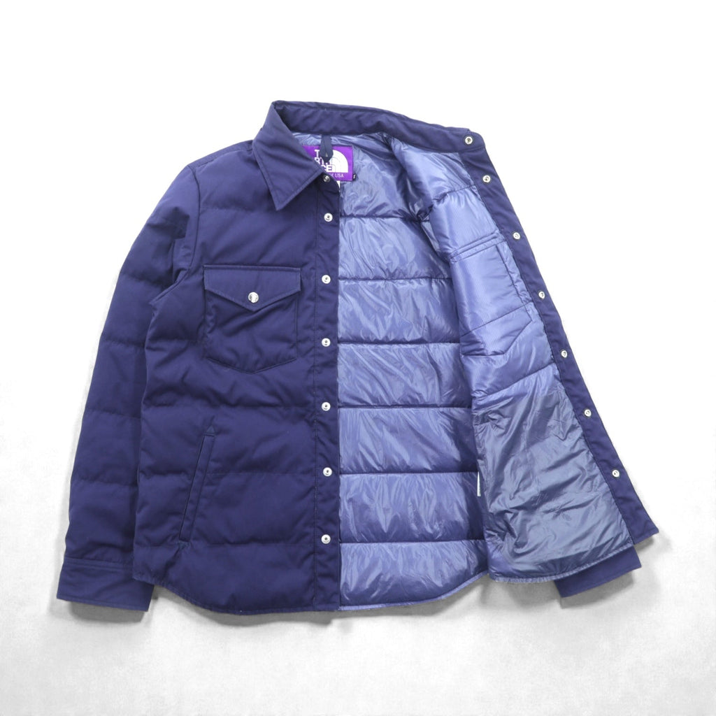 THE NORTH FACE PURPLE LABEL 65/35クロス ダウンシャツ ジャケット M ネイビー スナップボタン 胸ポケット 光電子 Bayhead Cloth ND2363N